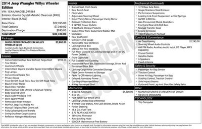 2014 Jeep Wrangler Willys Wheeler