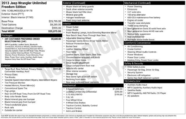 2013 Jeep Wrangler Unlimited Sport