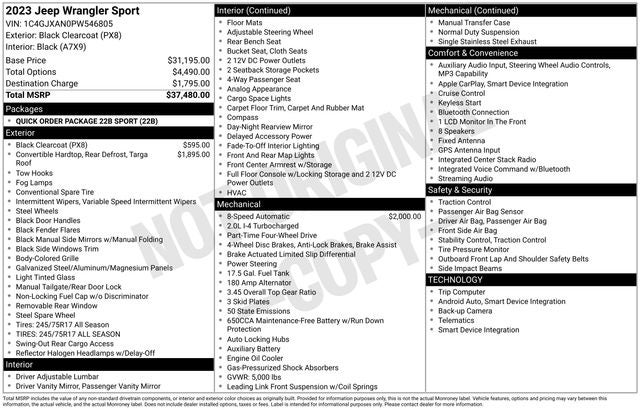 2023 Jeep Wrangler Sport
