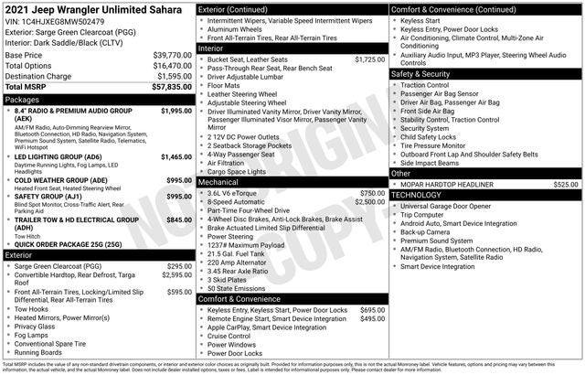 2021 Jeep Wrangler Unlimited Sahara