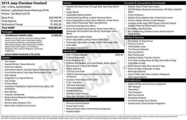 2019 Jeep Cherokee Overland