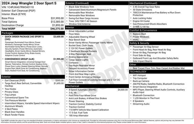 2024 Jeep Wrangler Sport S