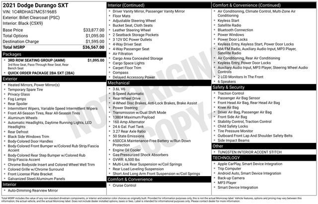 2021 Dodge Durango SXT