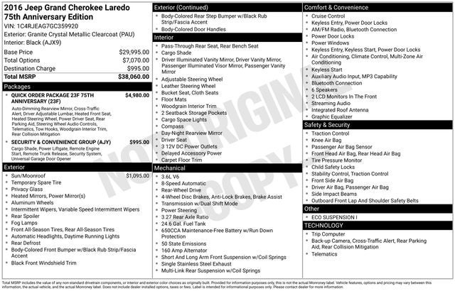 2016 Jeep Grand Cherokee 75th Anniversary
