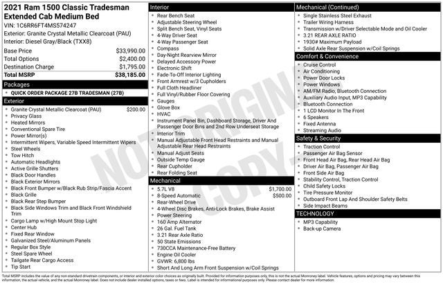 2021 RAM 1500 Classic Tradesman