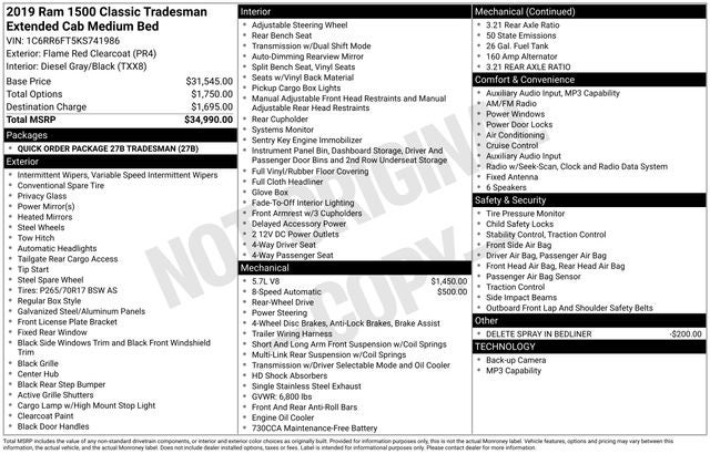 2019 RAM 1500 Classic Tradesman