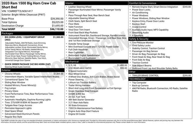 2020 RAM 1500 Big Horn/Lone Star