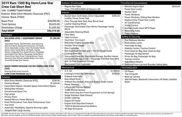 2019 RAM 1500 Big Horn/Lone Star