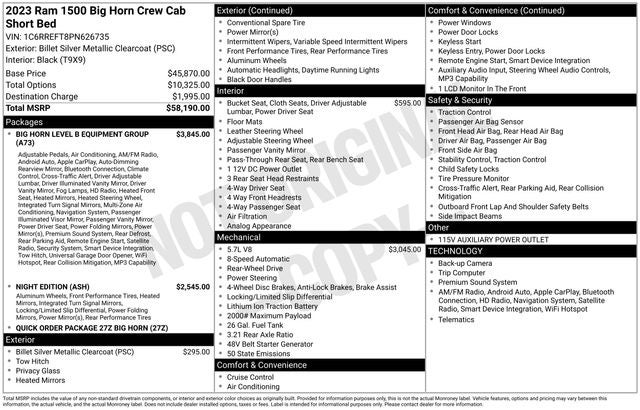 2023 RAM 1500 Big Horn/Lone Star