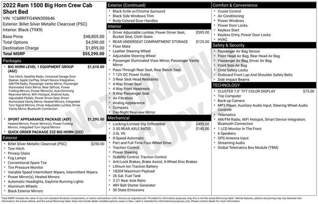 2022 RAM 1500 Big Horn/Lone Star