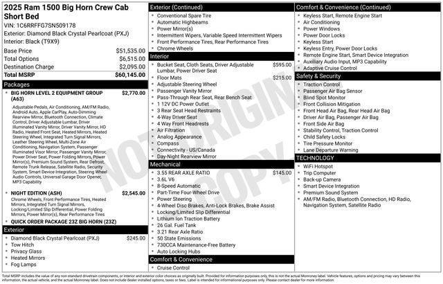 2025 RAM 1500 Big Horn/Lone Star