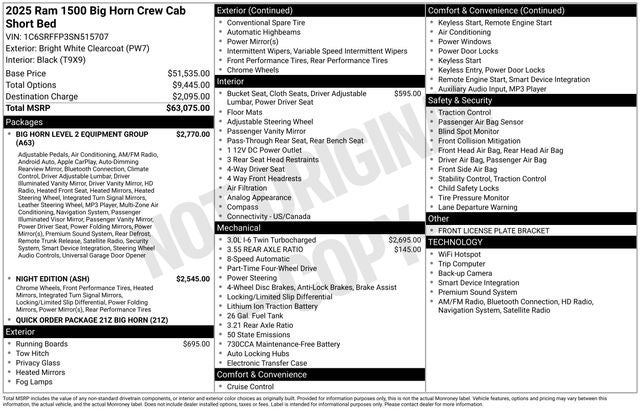 2025 RAM 1500 Big Horn/Lone Star
