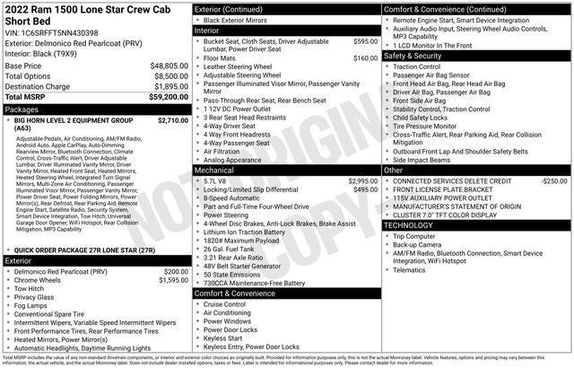 2022 RAM 1500 Big Horn/Lone Star
