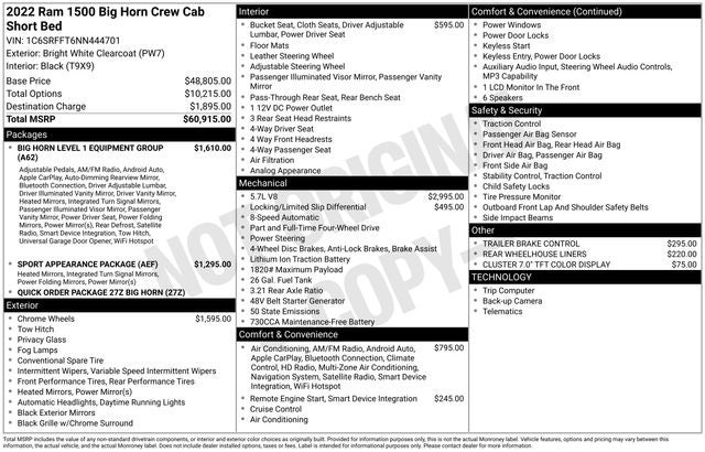2022 RAM 1500 Big Horn/Lone Star