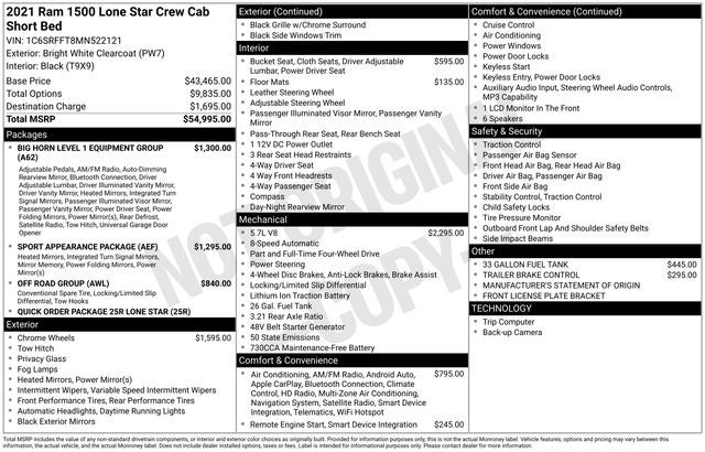 2021 RAM 1500 Big Horn/Lone Star