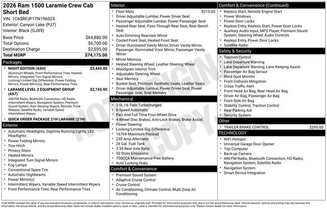 2026 RAM 1500 Laramie