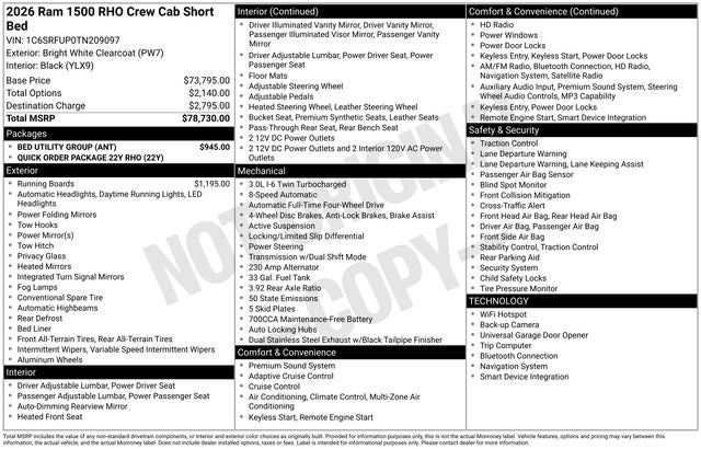 2026 RAM 1500 RHO