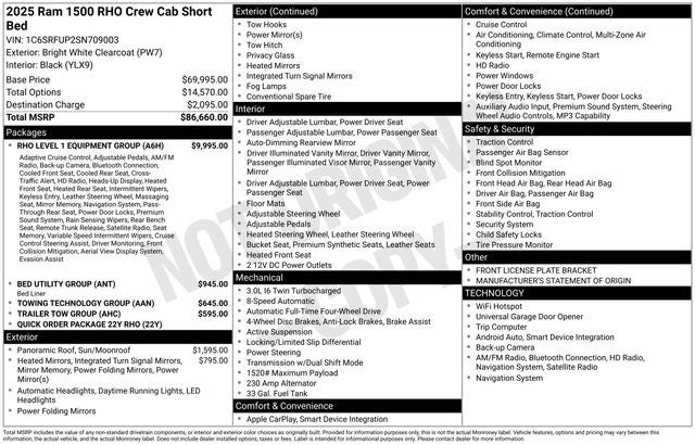 2025 RAM 1500 RHO