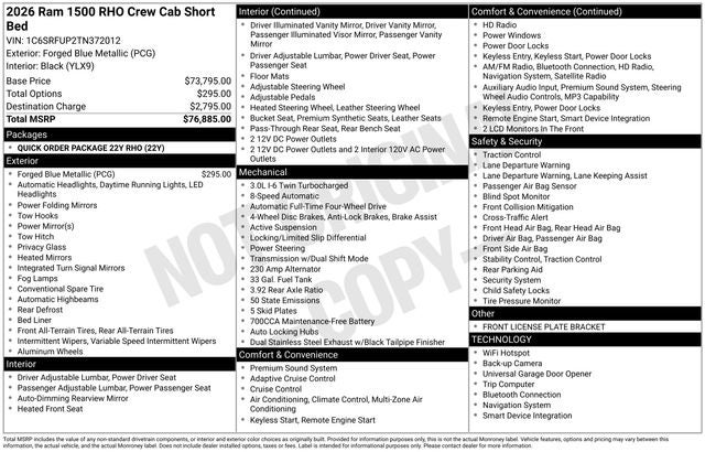 2026 RAM 1500 RHO