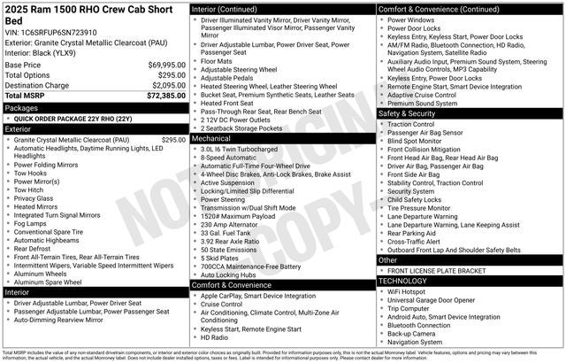 2025 RAM 1500 RHO