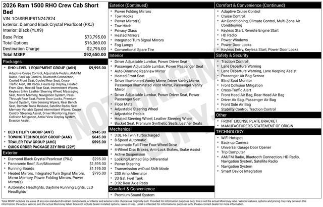 2026 RAM 1500 RHO