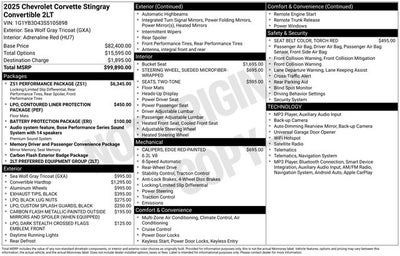 2025 Chevrolet Corvette Stingray 2LT