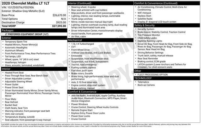 2020 Chevrolet Malibu LT