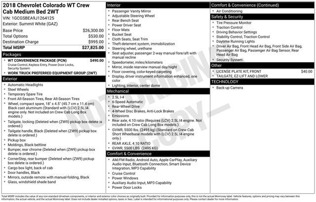 2018 Chevrolet Colorado Work Truck