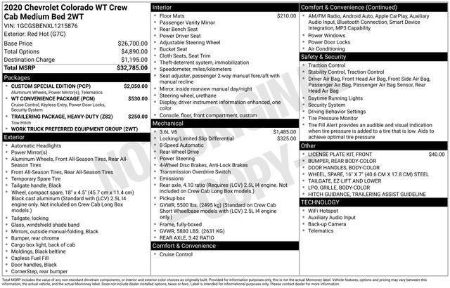 2020 Chevrolet Colorado Work Truck