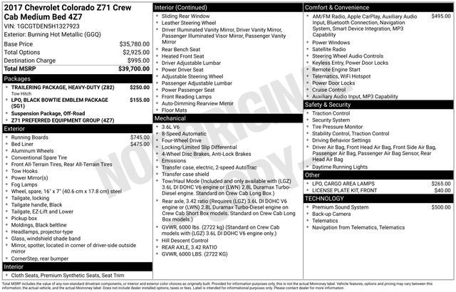 2017 Chevrolet Colorado Z71