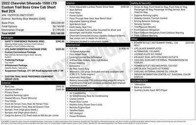 2022 Chevrolet Silverado 1500 LTD Custom Trail Boss