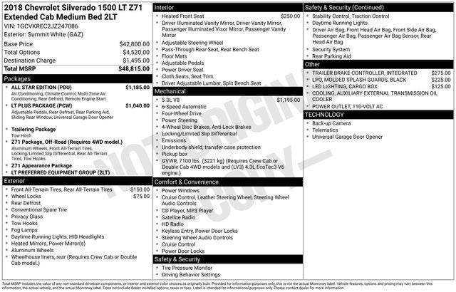 2018 Chevrolet Silverado 1500 LT LT2