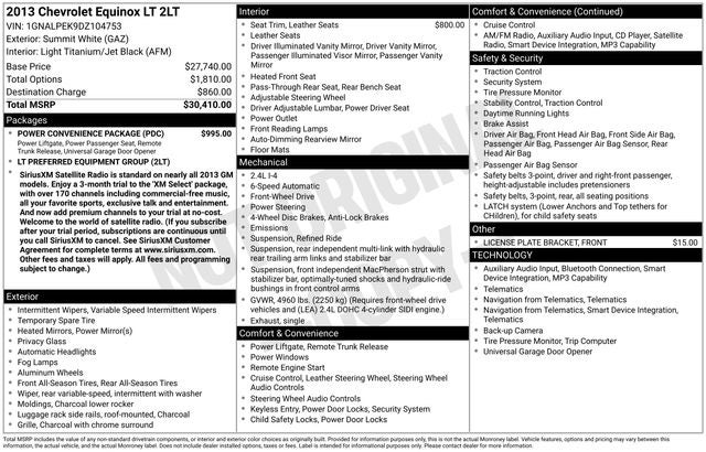 2013 Chevrolet Equinox LT 2LT