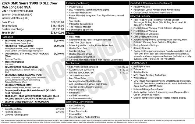 2024 GMC Sierra 3500HD SLE