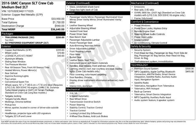 2016 GMC Canyon SLT
