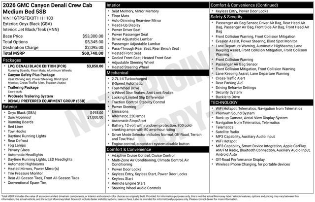 2026 GMC Canyon Denali