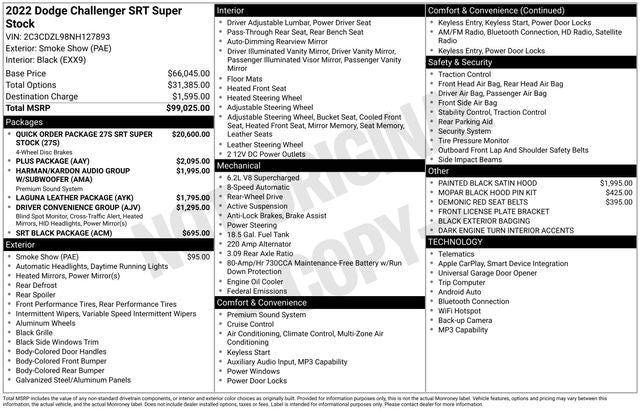 2022 Dodge Challenger SRT Super Stock