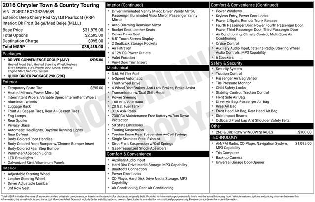 2016 Chrysler Town & Country Touring