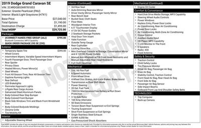 2019 Dodge Grand Caravan SE