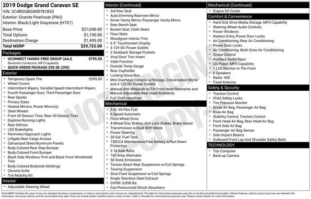 2019 Dodge Grand Caravan SE