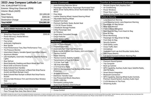 2023 Jeep Compass Latitude Lux