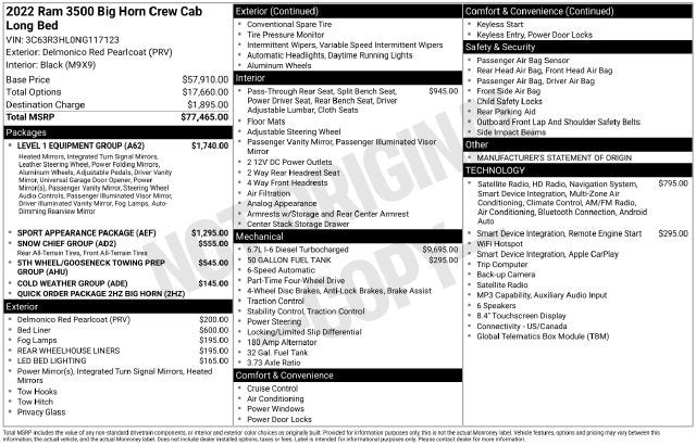 2022 RAM 3500 Big Horn