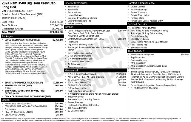 2024 RAM 3500 Big Horn