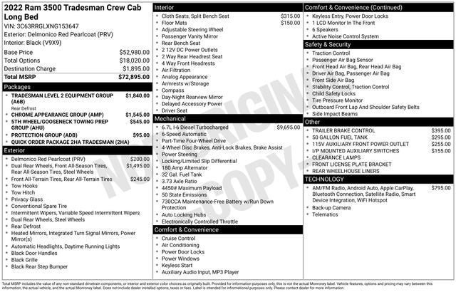 2022 RAM 3500 Tradesman
