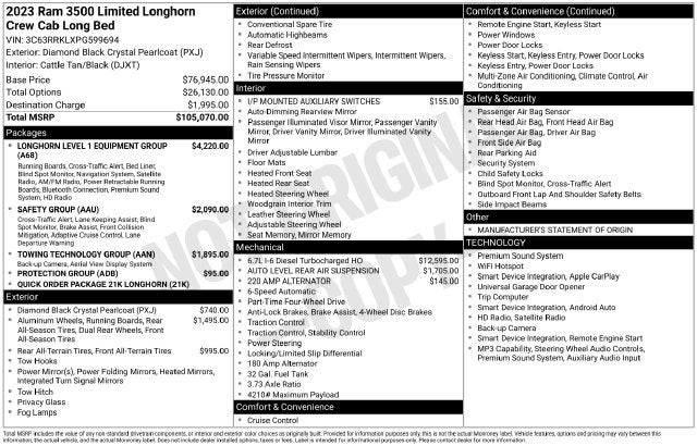 2023 RAM 3500 Limited Longhorn