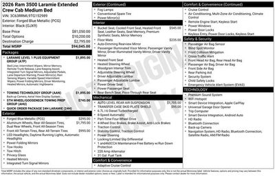2026 RAM 3500 Laramie