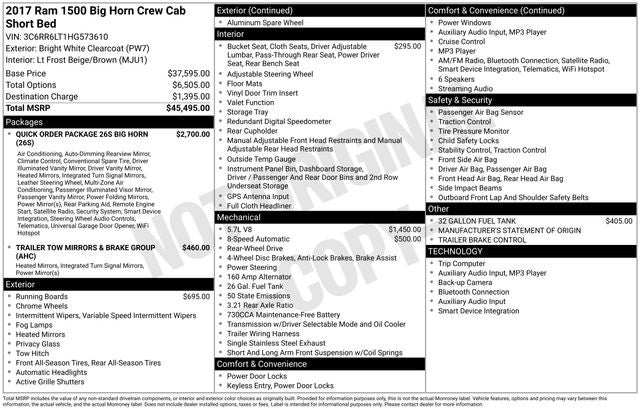 2017 RAM 1500 Big Horn