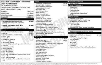 2020 RAM 1500 Classic Tradesman