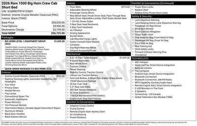 2026 RAM 1500 Big Horn/Lone Star