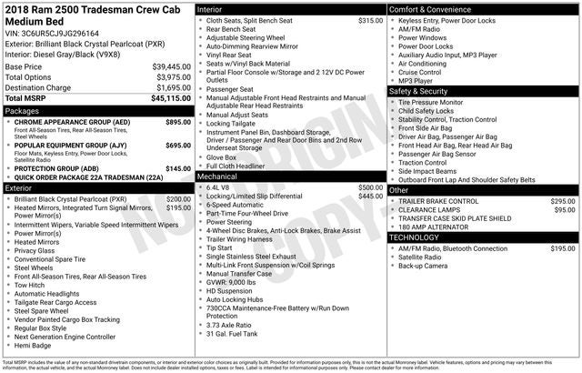 2018 RAM 2500 Tradesman